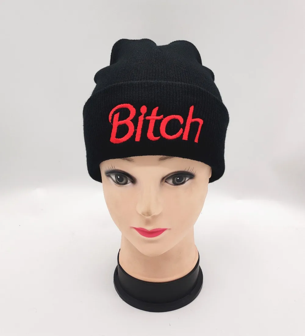 HUE008, для взрослых, зимние, мужские, красные и розовые, с буквами, Emrbroidery, вязаные шапочки, женские, повседневные, вязаные, Skullies, Bone Gorros