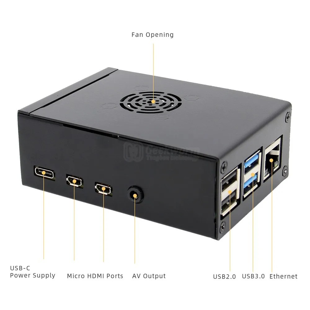 Raspberry Pi 4 металлический корпус, Raspberry Pi 4B защитная коробка+ вентилятор охлаждения+ 3 шт. алюминиевые радиаторы для Raspberry Pi 4 Модель B