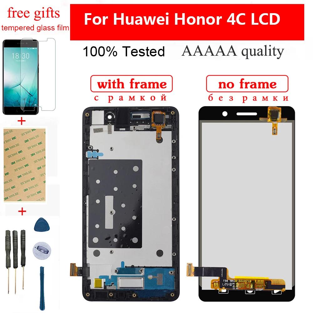 Goedkoop 5.0 inch Voor Huawei Honor 4C LCD Dispaly CHM U01 G Play Mini CHC U01 CHC U03 LCD Touch Screen Digitizer Sensor montage Frame