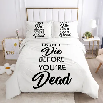 

3D Letter Design Custom Duvet Cover Sets Bedding Sets Quilt Covers Pillow Cases King Queen Full Double Size White Bed Linens