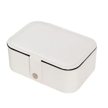 

Portable Travel Jewelry Storage Box Girl Earrings Organizer Multi-function Jewelry Storage Box White Necklace Case With Mirror