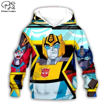 

Family matching Outfits Bumblebee armor Suit Kids clothing 3D Print Hoodies daughter chidren boy Sweatshirts/jacket son