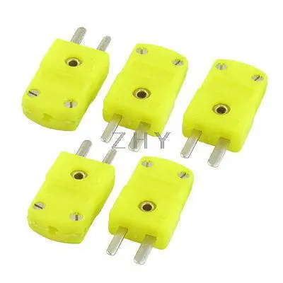 

5 Pcs Yellow Green Plastic Case SMPW-K-M K Type Thermocouple Wire Connector