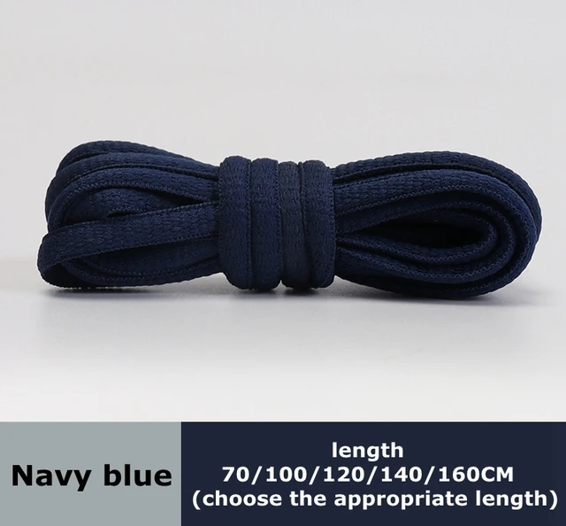 Men's and women's sports shoelaces color flat semicircular shoelace Suitable for all shoes Round laces 23 colors 1 pair Navy Blue