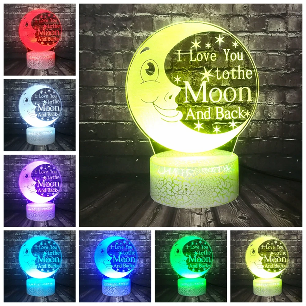 Светодиодный светильник с изображением героев мультфильмов I love you to the moon and back