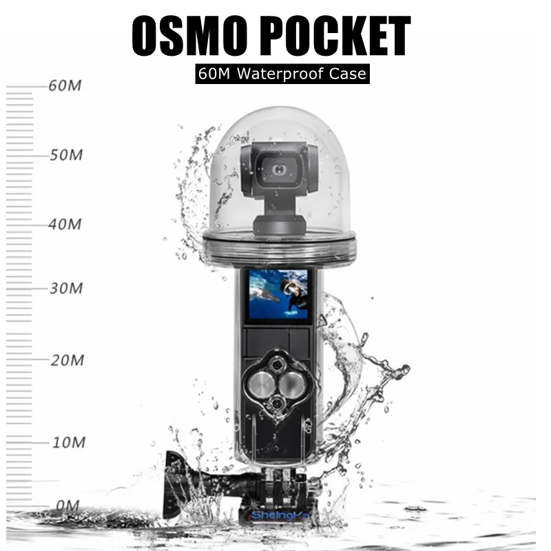 Для DJI Osmo Карманный 60 м водонепроницаемый чехол для использования под водой чехол для дайвинга с черным силиконовым куполом защитный чехол
