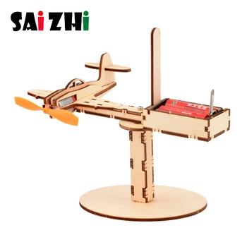 

Saizhi Toy Plane DIY Electric Rotary plane Model Intelligence Airplane Model Assembly Kit Science Experiment Toy Science Model