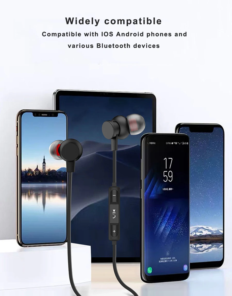 Магнитные Bluetooth наушники беспроводные наушники гарнитура спортивные стерео наушники с микрофоном для телефонов iPhone samsung Xiaomi