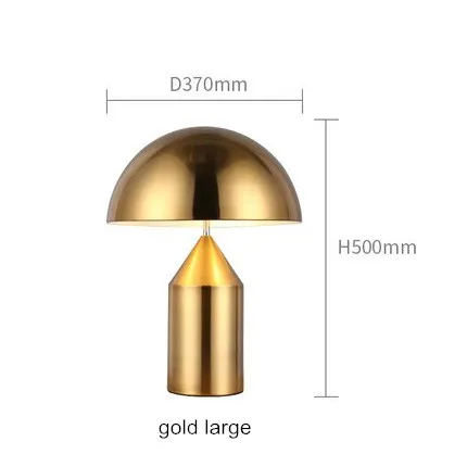 gold large Современная Грибная настольная лампа, скандинавский светодиодный прикроватный светильник для спальни, арт-деко, Настольный светильник abajur, светильник для гостиной - Цвет абажура: gold large