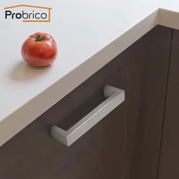 Probrico Furniture handles and knobs Modern square bar Kitchen cabinet pulls Stainless Steel 20mm10mm Door Handles Drawer Knobs