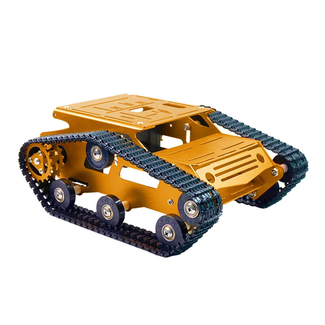 Горячий DIY умный робот гусеничный Танк шасси автомобиля рама комплект-черный/синий/красный/зеленый/золотой - Цвет: Golden