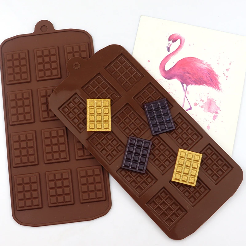 12 Lattice Chocolate Silicone Mold, Waffle Fondant, Cookies, Candy Ice Tray, Jelly Pastry, Dessert Cake, Baking Decorating Tools