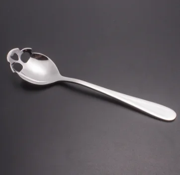 silver 150pcs Coffee Spoon Skull Head Shape 304 Stainless Steel Tableware Tool Black Sugar Spoon Rose Gold Tea Spoon - Цвет: silver