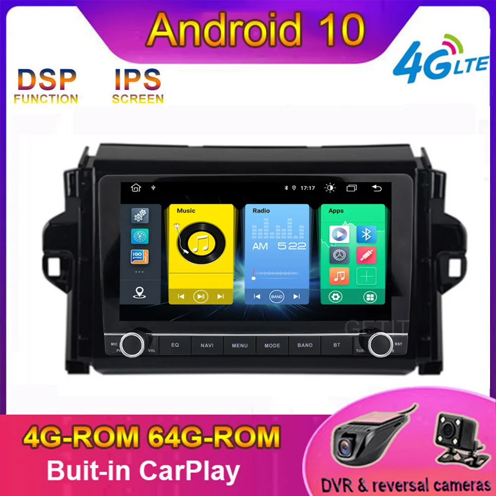 CARPLAY Android 10 0 автомобильный радиоприемник GPS-навигатор мультимедиа для Toyota Camry 5 XV 30