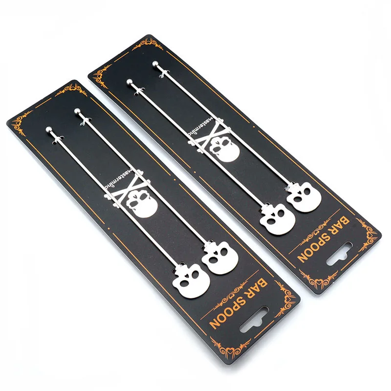 2pcs/Set Skull Creative Cocktail Wine Glass Stirring Sticks Mixing Stirrer Picks Stir Rod Drinks Muddlers Bar Swizzle Sticks