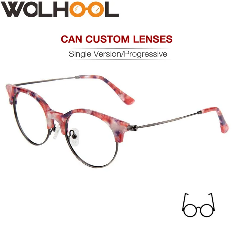 

Women Stylish Eyebrow Optical Glasses Frame Eyeglasses Frame Men Alloy Myopia Fake Glasses Floral Spectacles Frame