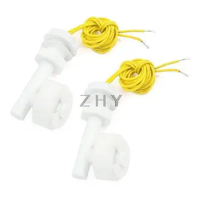 

White P.P Water Level Sensor Right Angle Liquid Float Switch Fish Tank 2Pcs