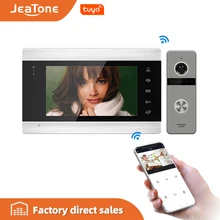 JeaTone – visiophone intelligent avec application Tuya, interphone vidéo de 7 pouces, wi fi, pour plusieurs appartements, sécurité avec télécommande, détection de mouvement