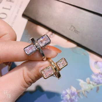 

Be 8 New Arrival Geometric Design Cubic Zircon Women Rings White Gold Color Finger Ring Bridal Gifts bijoux femme R167