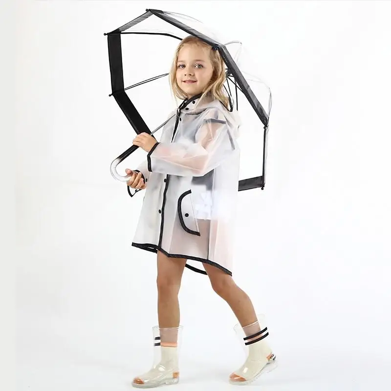 Transparent Waterproof Children's Raincoat EVA Rain Coat Girls