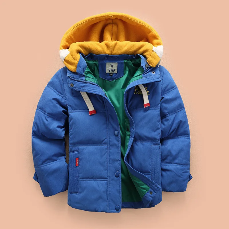 

WEPBEL Winter Boy Down Jacket Children's Warm Coat Cotton Padded Coats Kids Boys Windproof Detachable Cap Jackets