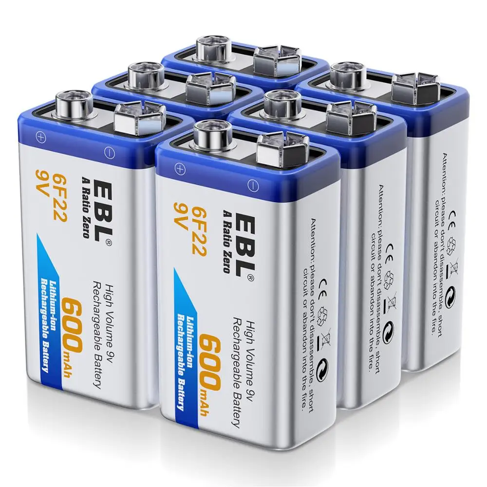 Ebl 6 Stucke 9 Volt Lithium Ionen Akku Fur Rc Hubschrauber Modell Mikrofon Spielzeug 600mah Li Ion Batterien Wiederaufladbare Batterien Aliexpress