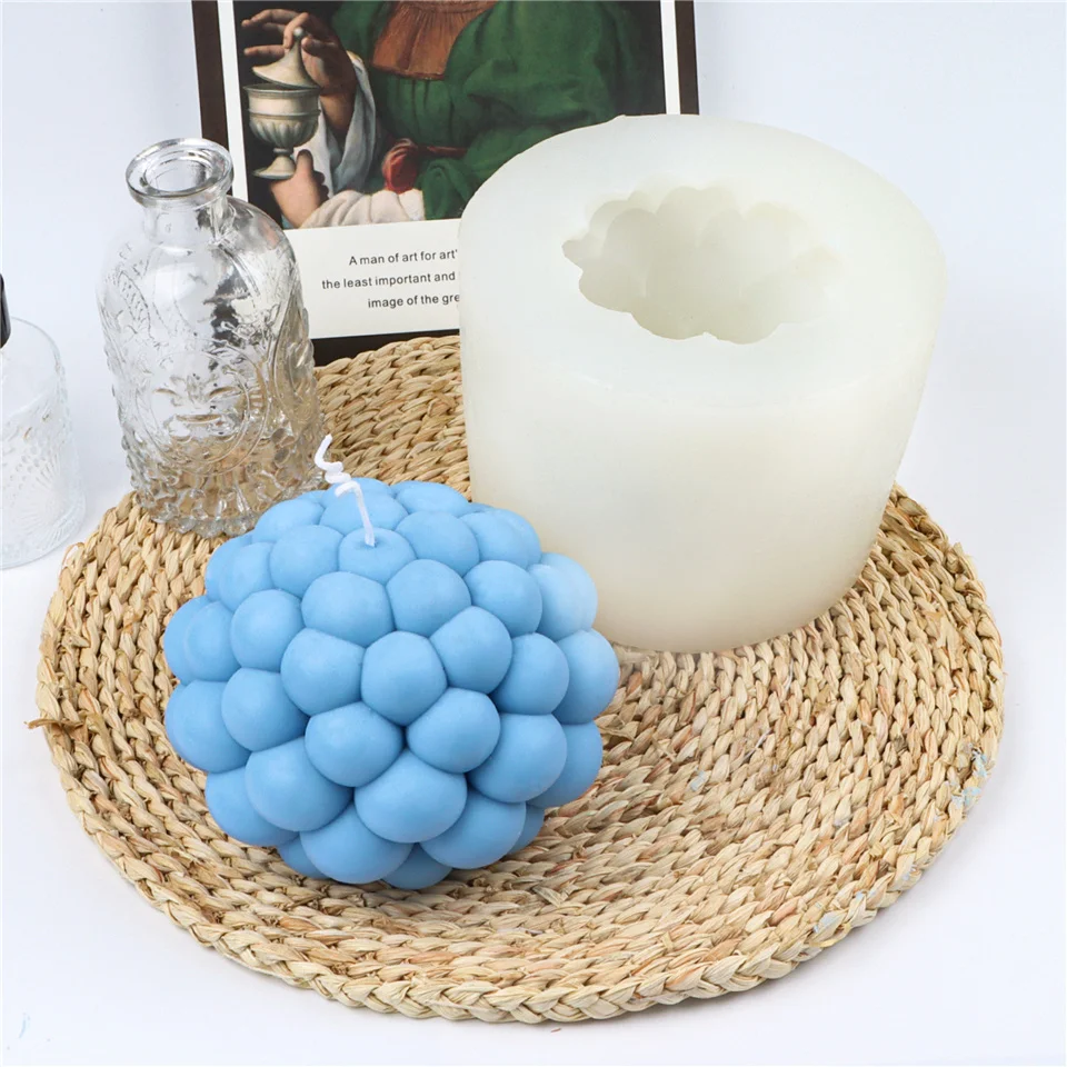 

Bubble Round Shape Silicone Candle Mold Food Grade Sphere Ball DIY Hand-made Craft Cold Process Cake Art Decor Round Ball