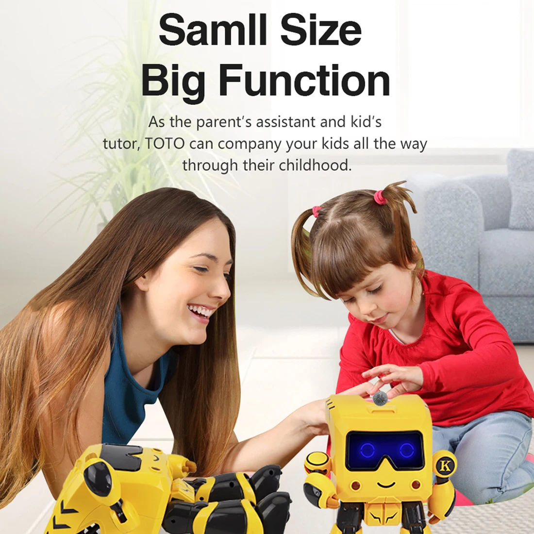 iTECHOR R17 Children Remote Control Intelligent Education Robot Toy with Touch Sensitive Dancing Recognition Robot- Yellow