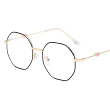 Новые художественные компьютерные очки оправа для очков в стиле ретро металлические многоугольные плоские зеркальные унисекс синие световые блокирующие очки повседневные солнечные очки