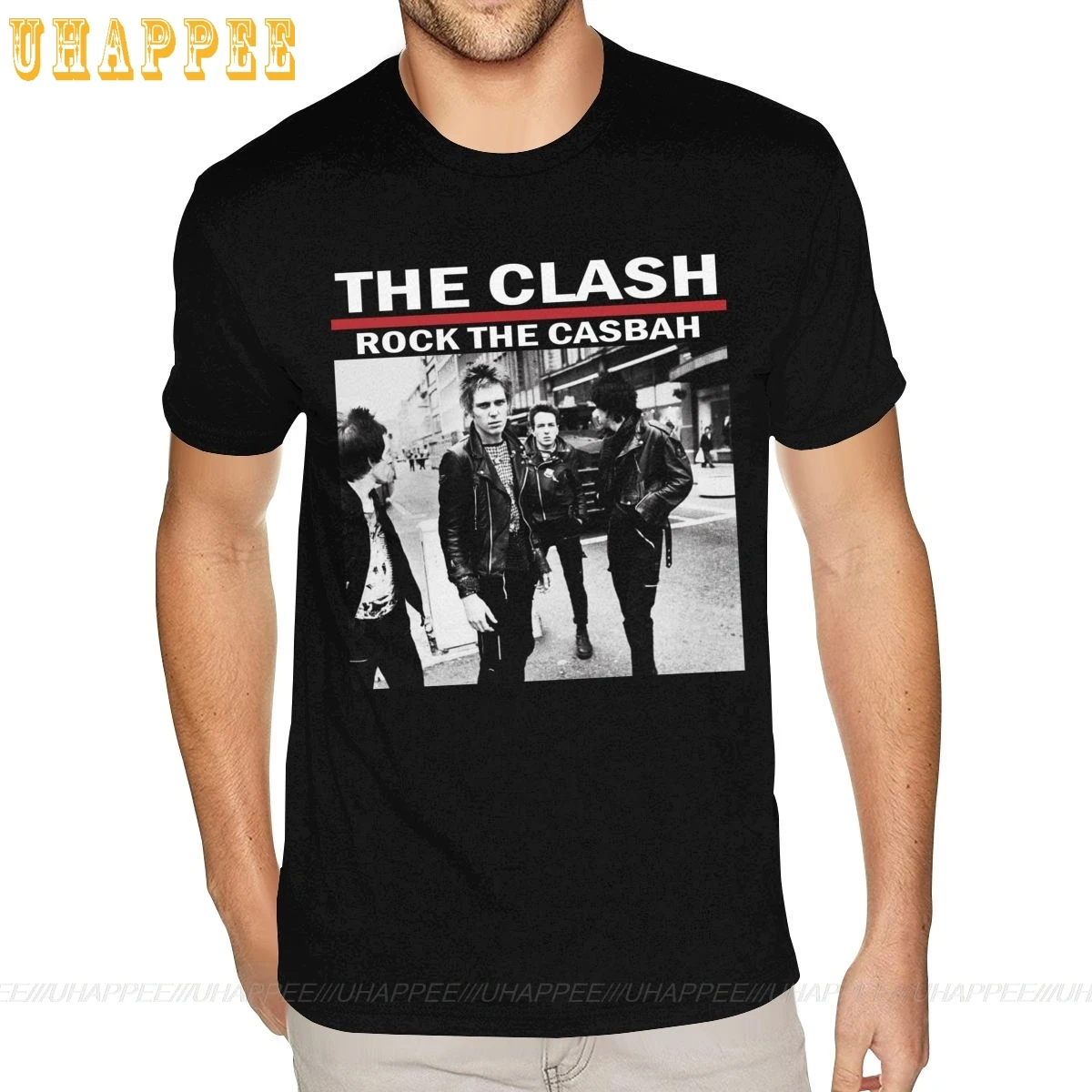 Футболки с мультяшным принтом The Clash Rock Casbah белые черные мужские футболки