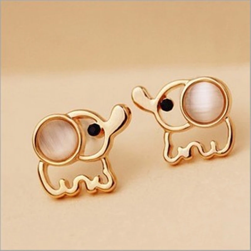 

Clip On Earrings Kids Cute Cat Eyes Stone Animal Elephant Stud Non Piercing Children Small Ear Clip Earings For Girls Accesories