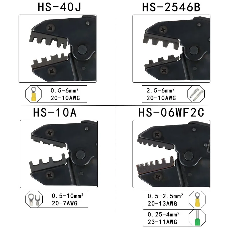 압착 도구 HS-03BC 펜치 2.8 4.8 6.3 VH3.96/튜브/절연 단자 키트 다기능 전기 중형 클램프