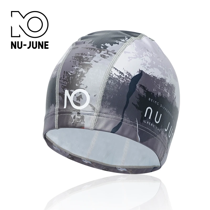 Nujune High Elastic Swimming Caps Adult Waterproof Stretchable Comfortable Ear Hair Protection Summer Pool Bathing Hat 3