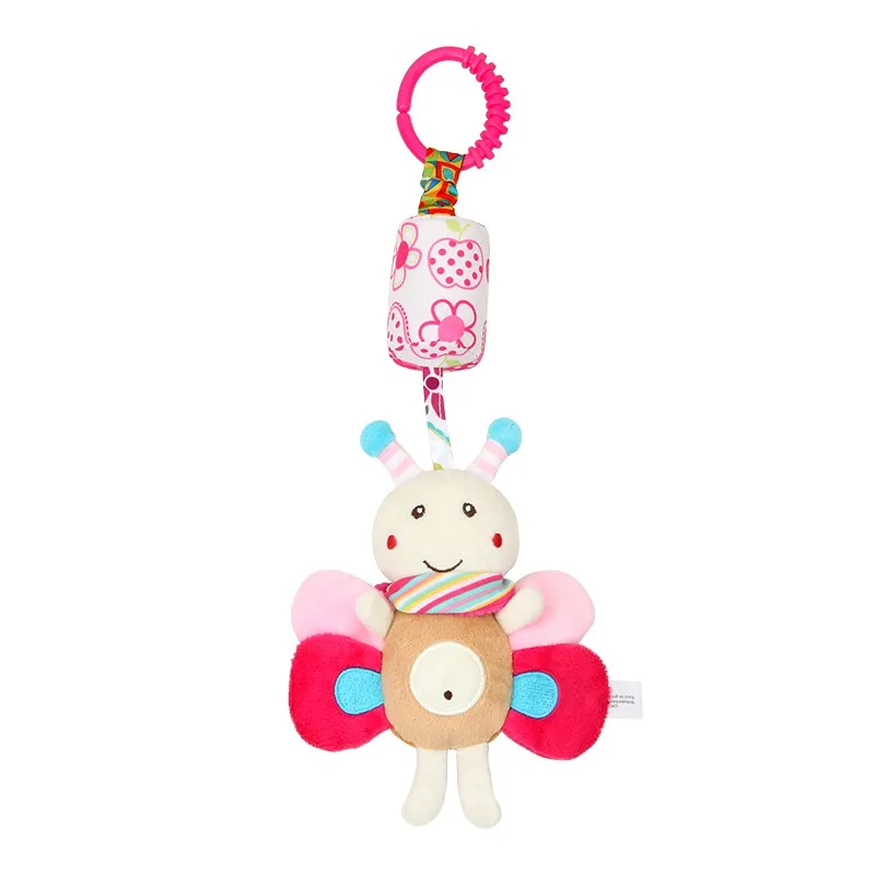 Погремушки на колесиках для детей 0-12 месяцев, детская кровать, висячая, подарок, детская погремушка, погремушка, игрушки для детей, милый щенок, пчела, игрушка для коляски - Цвет: E