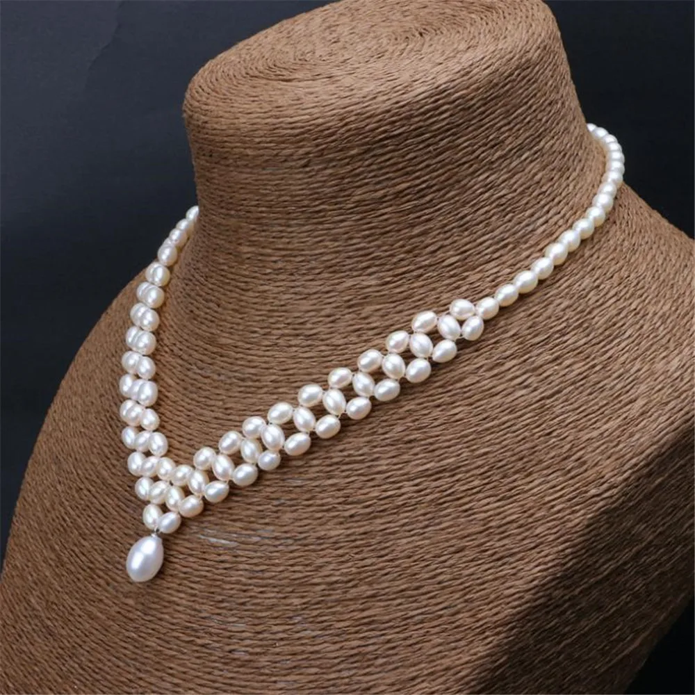 YKNRBPH женский изысканный ручной ткачество жемчужное ожерелье для невесты для свадьбы подарок ювелирные изделия жемчужные цепочки
