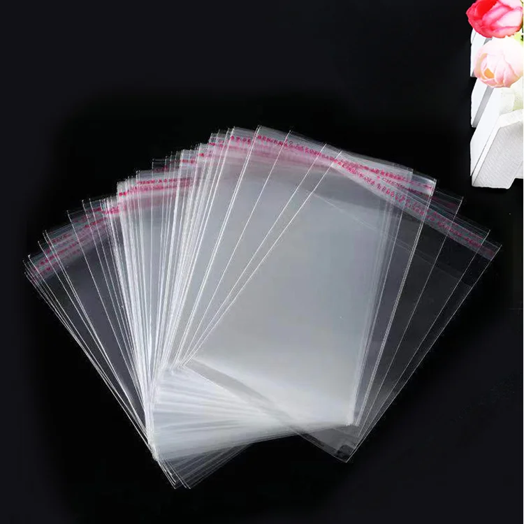 100PC/투명 대형 유리 OPP 종이 봉투, 셔츠, 티셔츠, 문구 및 선물 포장용 자체 접착 봉인 보석 가방