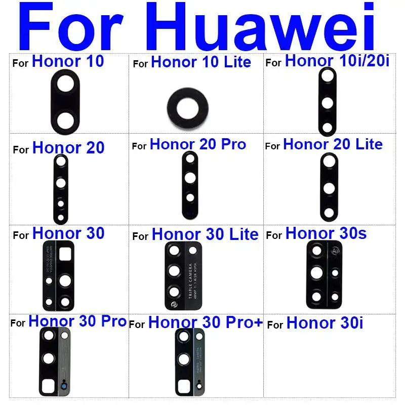 

2PCS/Lot Rear Back Camera Glass Lens For Huawei Honor 10 10i 20 20i 20S 30 30S Lite Pro Plus Camera Glass Lens With Sticker Glue
