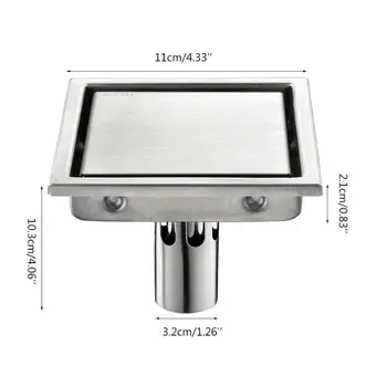 

Square Stainless Steel Bathroom Shower Room Floor Drain Hotel Invisible Deodorant Floor Drain 35ED