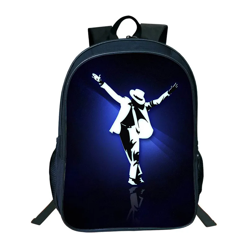 16 дюймов Майкл Джексон школьный рюкзак с принтом школьные сумки для подростков повседневные женские мужские рюкзаки для девочек Дорожная сумка - Цвет: 11
