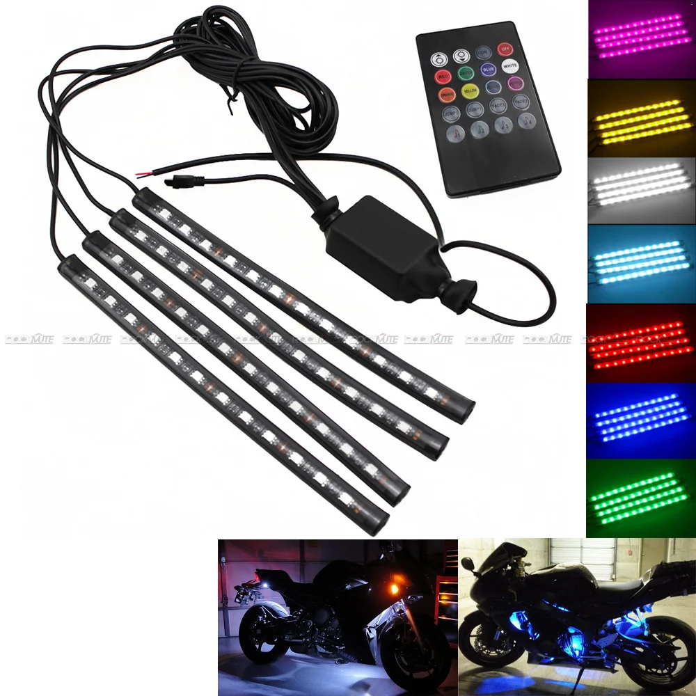 

For KAWASAKI NINJA ZX6R ZX6RR ZX636 ZX10R ZX10RR Motorcycle LED RGB Remote Control Decorative Lamp Flexible Blinkers Flashers