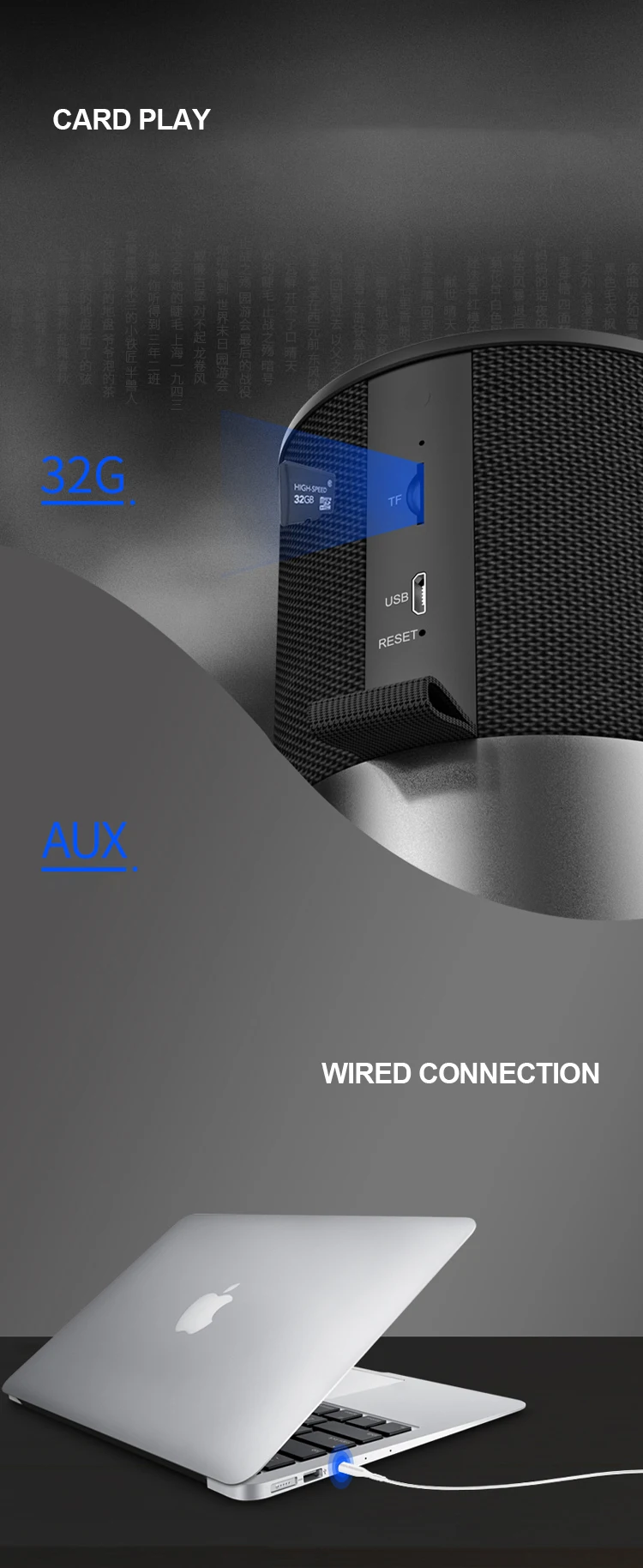 Портативный Bluetooth динамик открытый бас объемный стерео динамик мини домашний настольный компьютер аудио динамик s TF AUX USB
