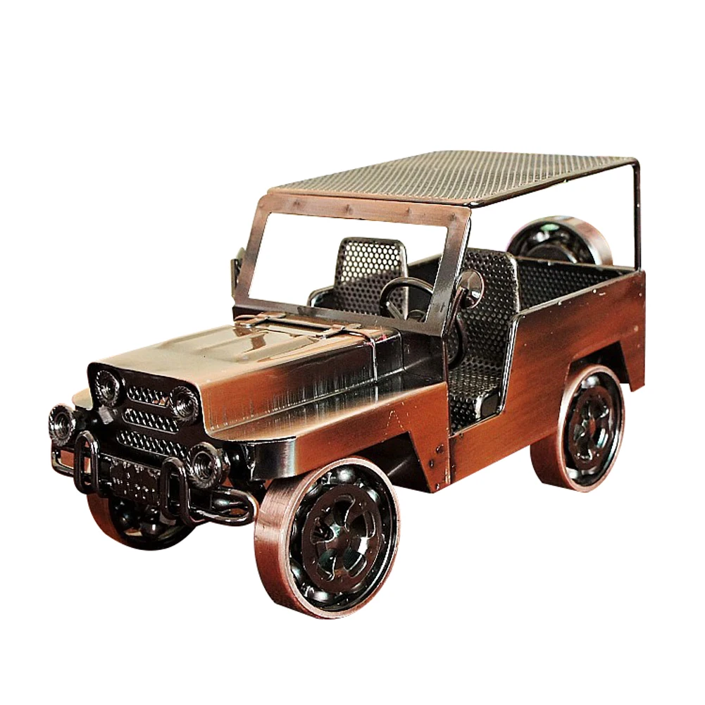 

Handmade Iron Car Model Crafts Ornament Antique Home Decoration Collection Durable Rust Resistant Desktop Electroplating Cool