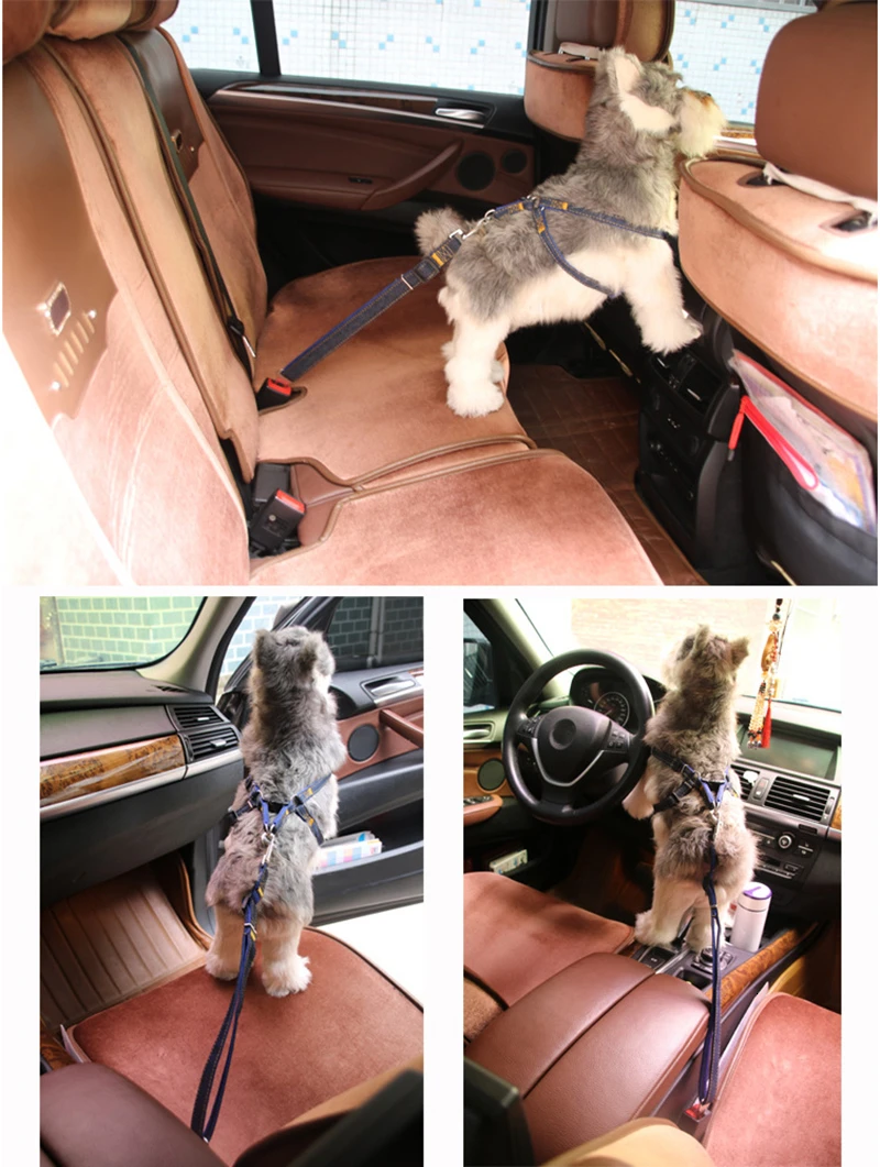 Benepaw деним Регулируемый Собачий автомобильный ремень безопасности прочные удобные ремни безопасности для животных для маленьких средних и больших собак подходят для всех автомобилей