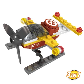 

AUSINI 3 in 1 Helicopter Aircraft Boat Building Blocks Toys for Children ConstructIon City Plane Model Bricks Toy Kids Plaything