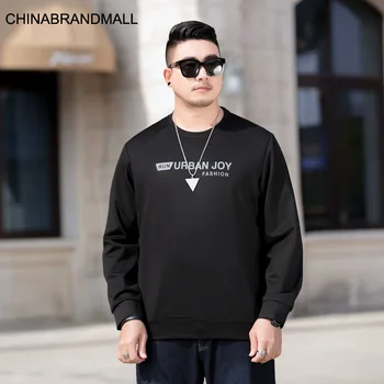 

2020 Season Men Fat Man Plus Fat Plus Size Leisure Round Neck Pullover Sweater Male Long Sleeve