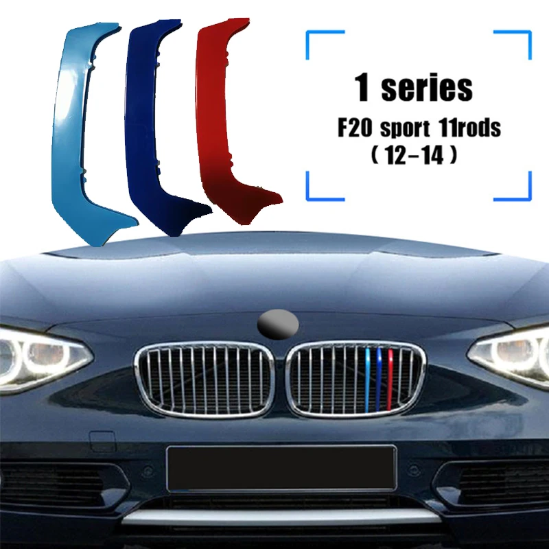 ZEMAR 3pcs ABS For BMW F20 F21 F40 Series 1 E87 E82 E81 E88 Car Racing Grille Strip Trim Clip M Accessories 2004-2021 2022 2023