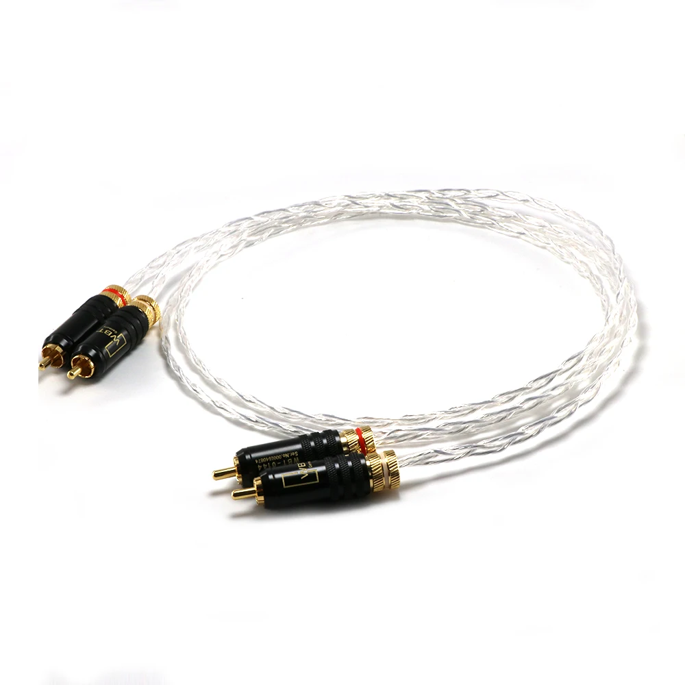 Пара медных посеребренных аудиокабелей Occ кабель RCA сигнала Удлинительный