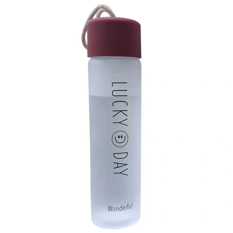400ml Wine Red Стеклянная бутылка для воды портативная тусклая польская бутылка для напитков креативный здоровый контейнер для воды - Цвет: 400ml Wine Red
