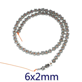 

Natural Obsidian Magnet Beads Vacuum Plated Flower Shaped Hematite Beads DIY Handmade Bracelet Necklace Accessories