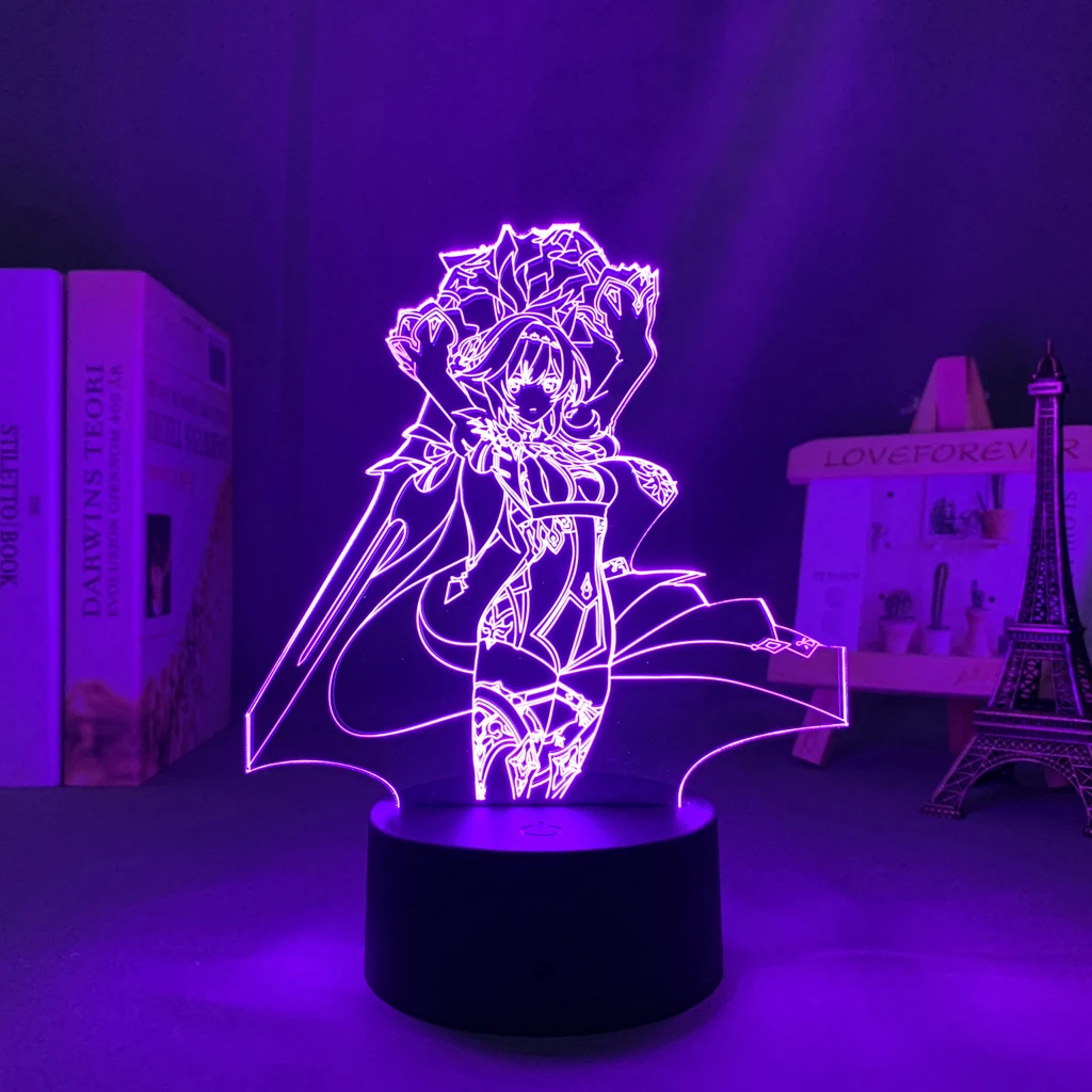 3D Genshin Impact Nachtlicht Lampe Hot Game LED Licht Nachttisch Kinder Geschen